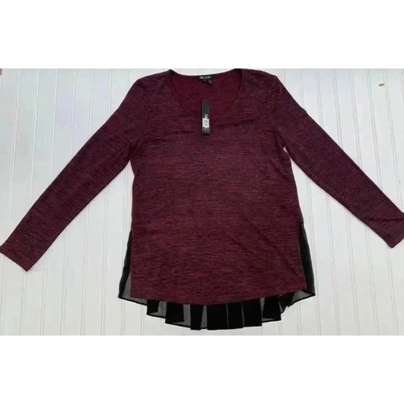 Nic + Zoe Mixed Media V-Neck Party In The Back Sweater Small NEW 1012 - Picture 4 of 7